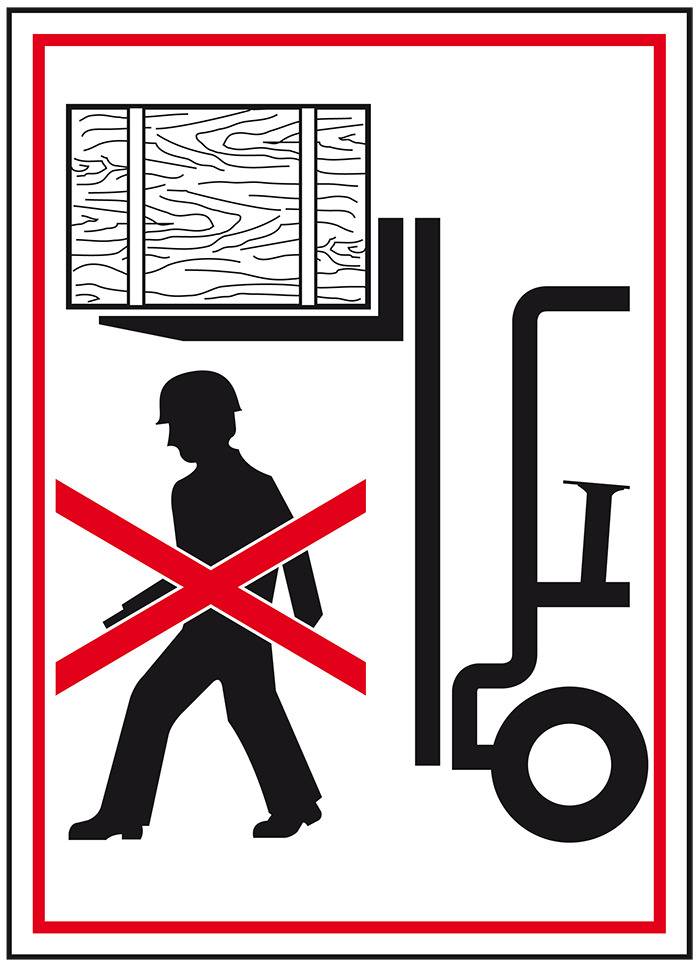 Verbotsschild Nicht unter angehobene Last treten, praxisbewährt, Folie, 100x150mm