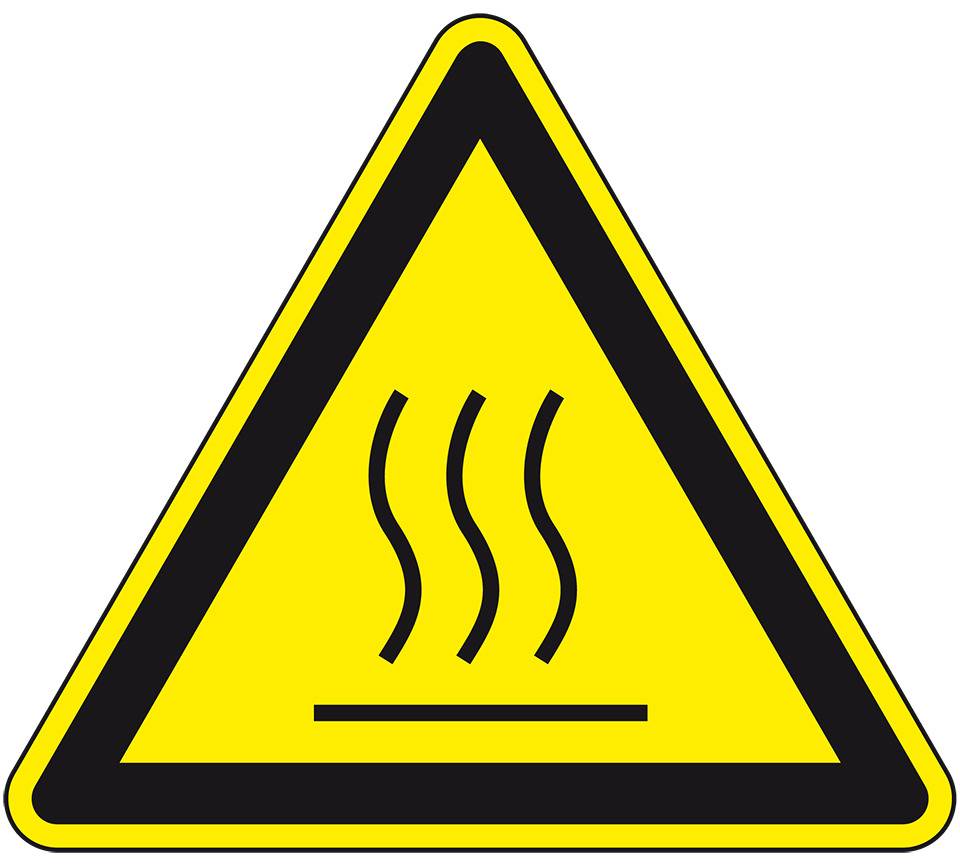Warnschild Warnung vor heißer Oberfläche, ASR/ISO, Kunststoff, SL 100mm