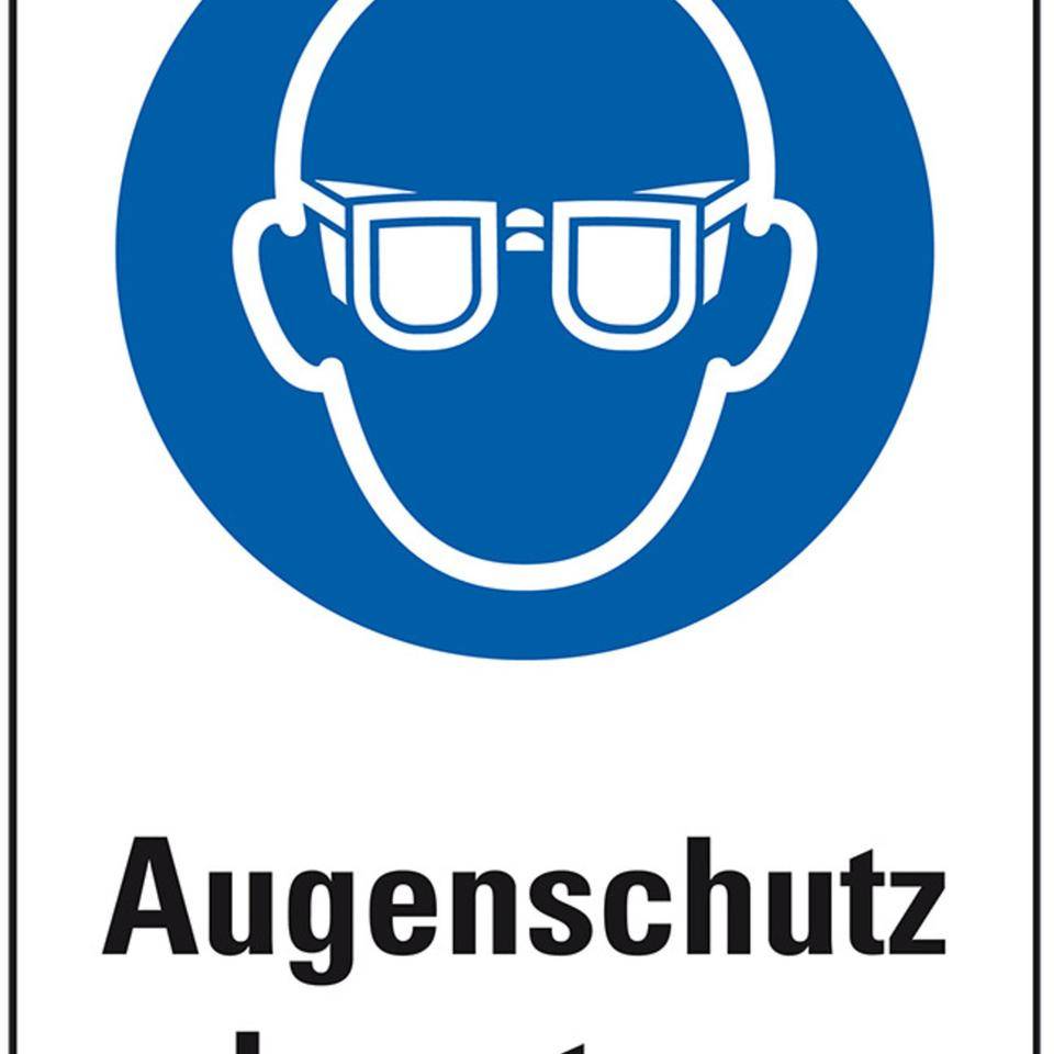 Gebots-Kombischild Augenschutz benutzen, Folie, selbstklebend, 200x300mm, ASR A1.3, DIN EN ISO 7010 M004