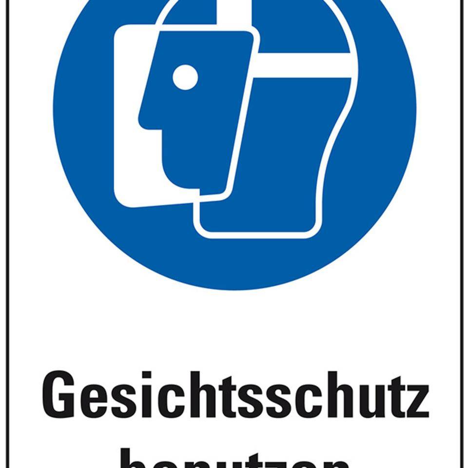 Gebots-Kombischild Gesichtsschutzschild benutzen, Kunststoff, 200x300mm, ASR A1.3, DIN EN ISO 7010 M013