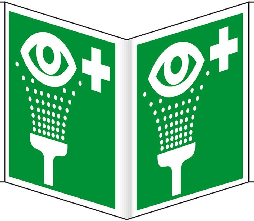 Rettungs-Nasenschild Augenspüleinrichtung, Kunststoff, 200x200mm, ASR A1.3, DIN EN ISO 7010 E011