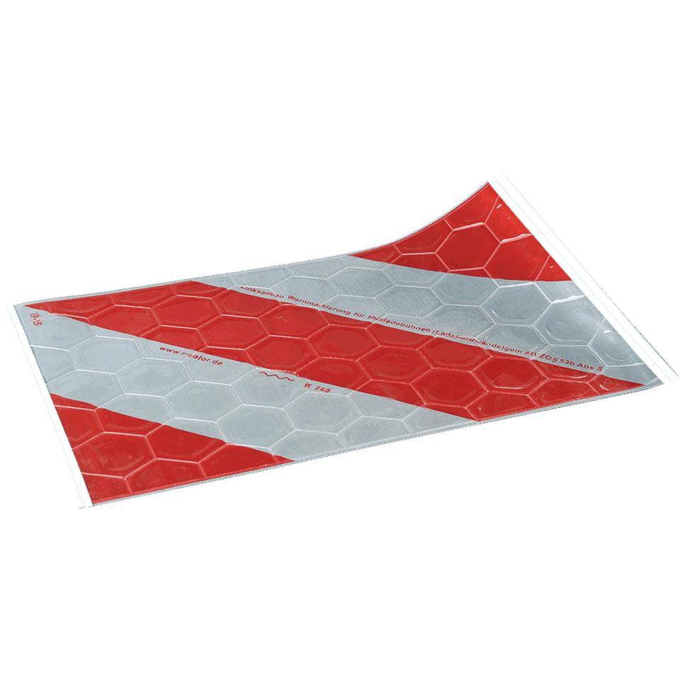 Warnmarkierung für Hubladebühnen, linksweisend, ohne Halter, 440x260mm