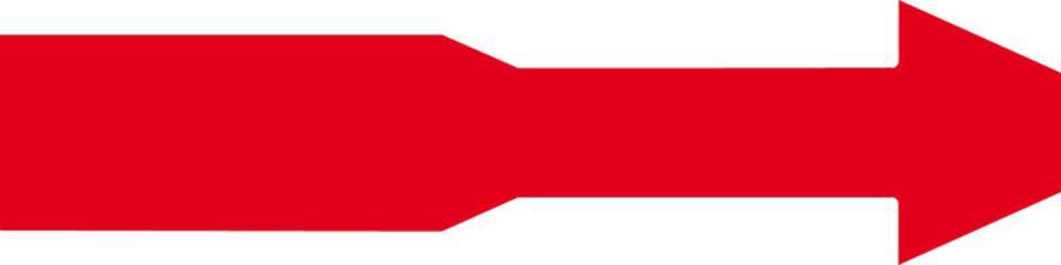 Drehrichtungspfeil, RoHS konform, rot, Folie, selbstklebend, 80x16mm, 500/Rolle