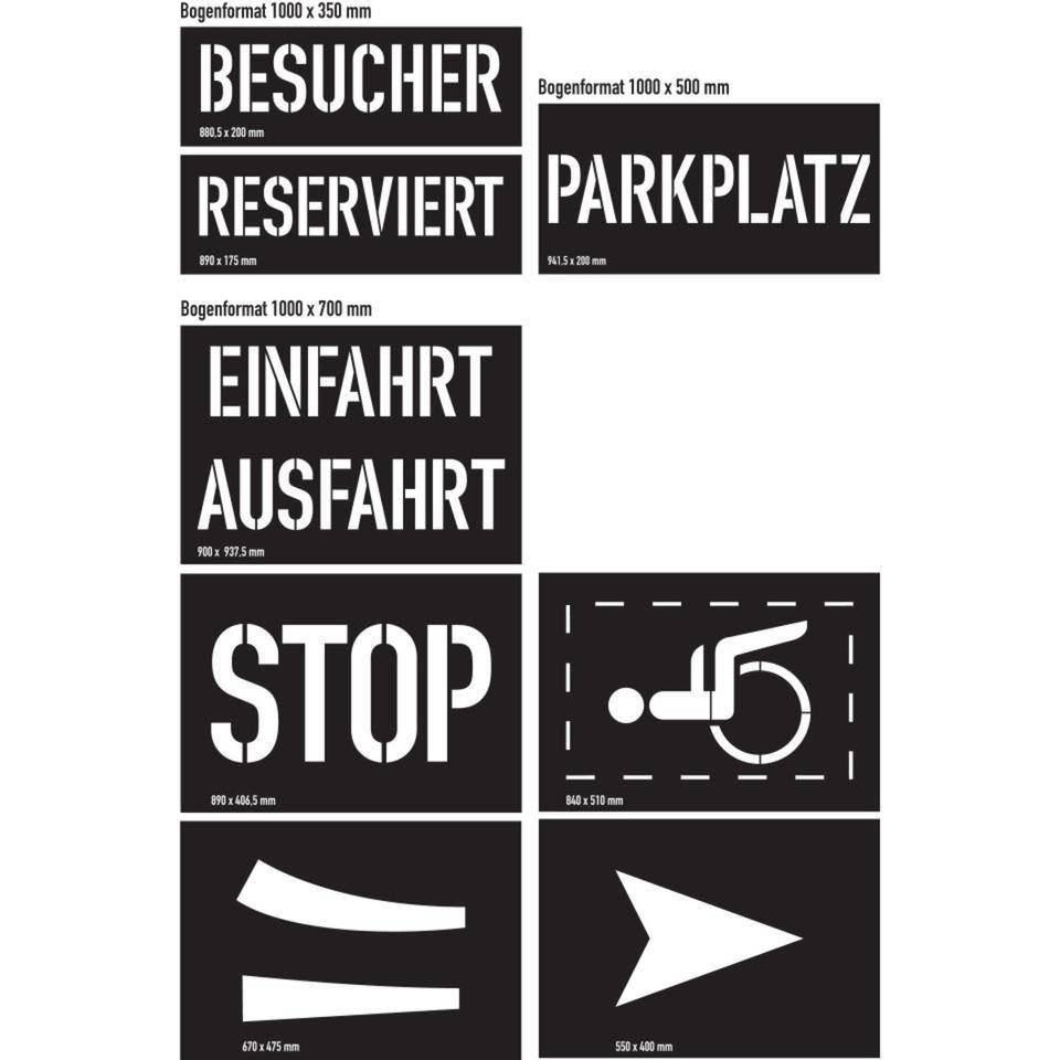 Schablonensatz 1, für Farbmarkierungen, Kunststoff, 8/VE