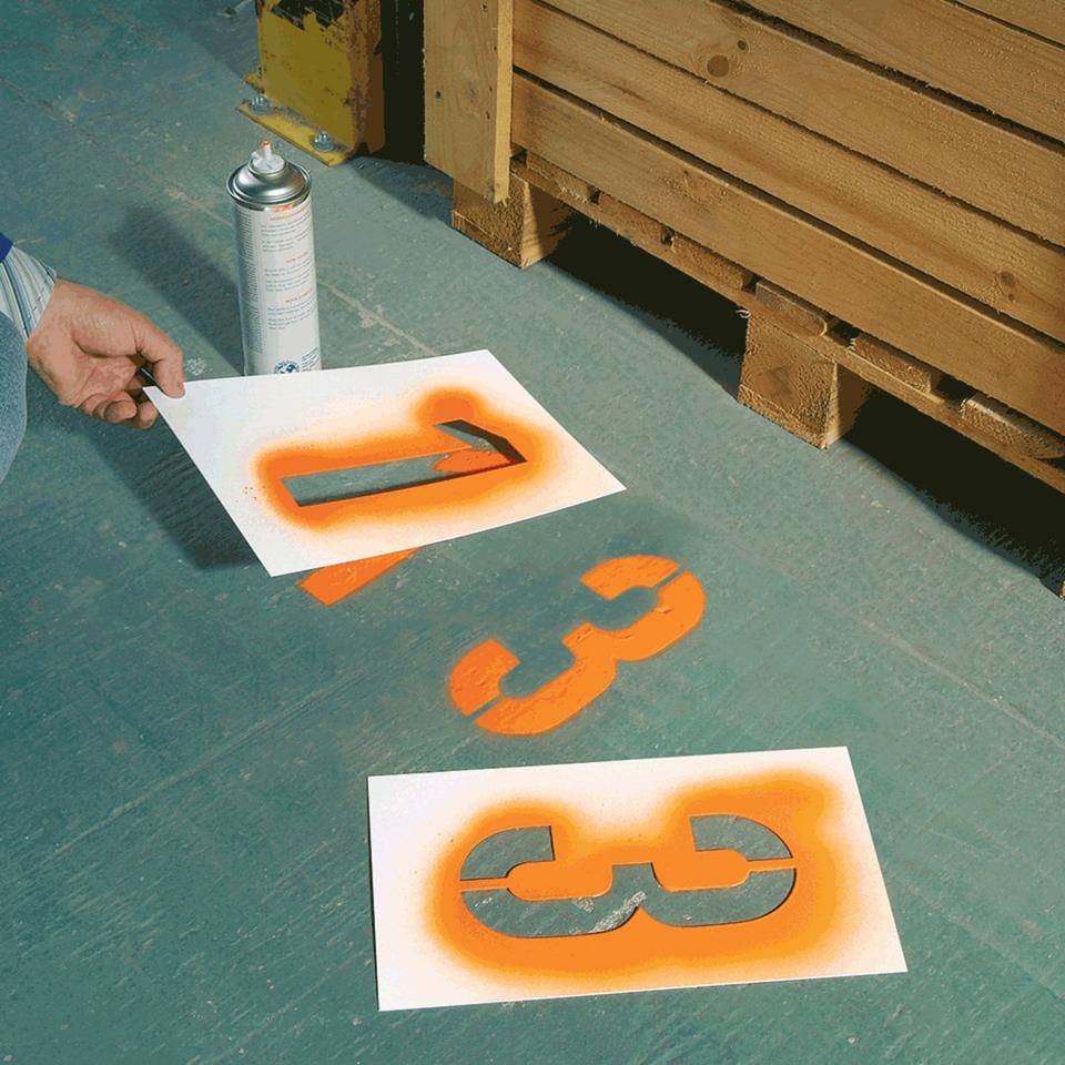 Schablonensatz 3, für Farbmarkierungen, Kunststoff, 6/VE