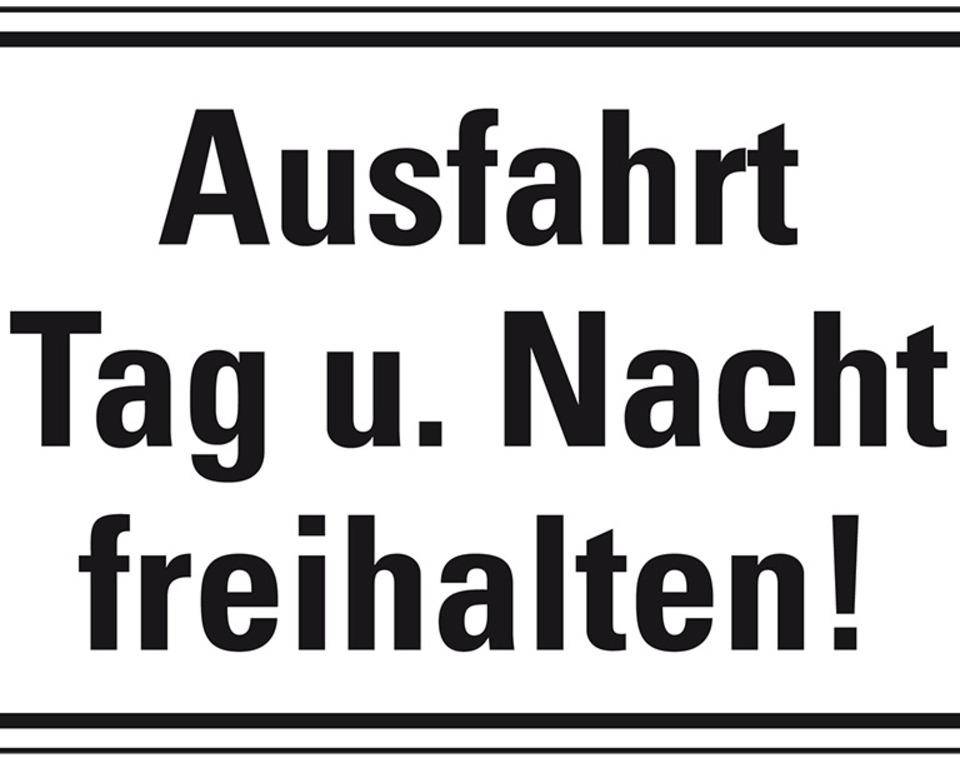 Hinweisschild Ausfahrt Tag und Nacht freihalten!, Kunststoff, 300x200mm