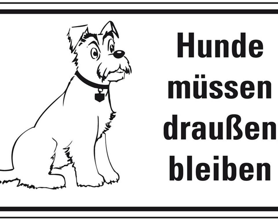Hinweisschild Hunde müssen draußen bleiben, Folie, 300x200mm