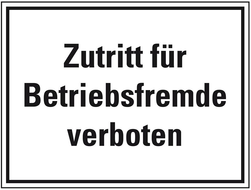Hinweisschild Zutritt für Betriebsfremde verboten, Kunststoff, 400x300mm