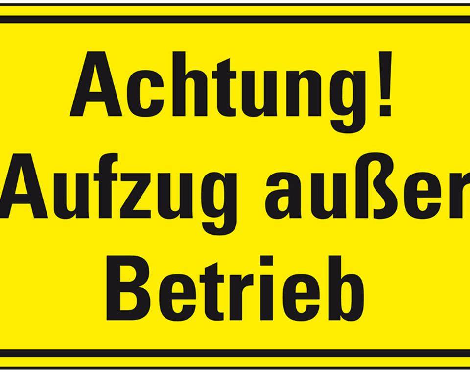 Hinweisschild Achtung! Aufzug außer Betrieb, Magnetfolie, 300x200mm