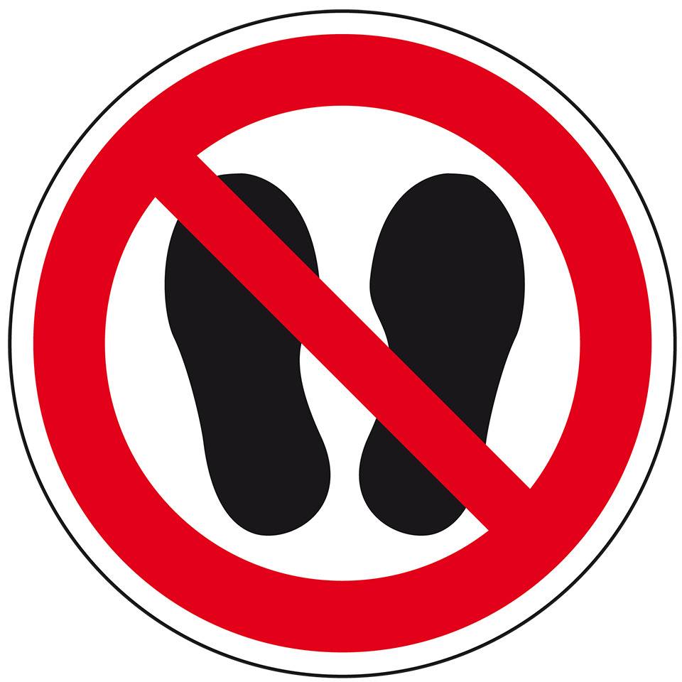 Bodenzeichen Betreten der Fläche verboten, Bodenmarkierungsfolie, Ø 200mm/P024, Rutschhemmung