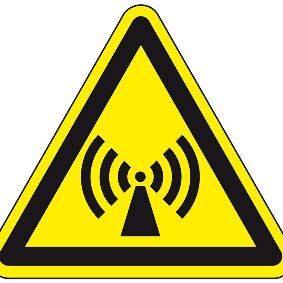 Warnschild Warnung von n. ionisierender Strahlung, Folie, SL 200mm, ASR A1.3, DIN EN ISO 7010 W005