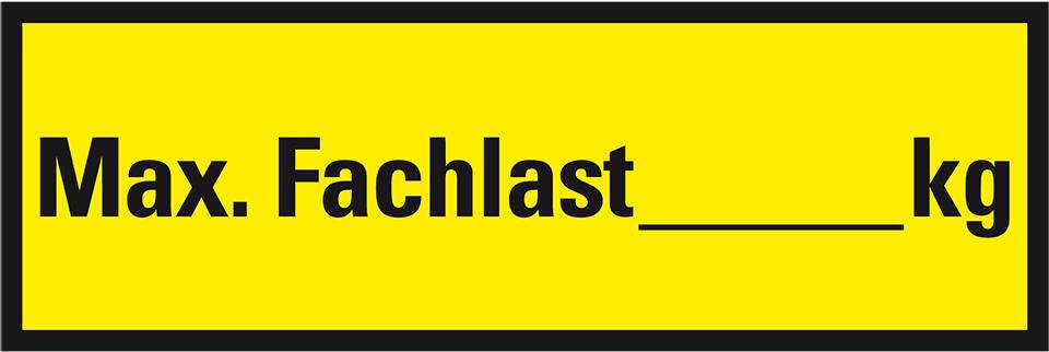 Regalbelastungs-Aufkleber max. Fachlast, zum Beschriften, Folie, 150x50mm, 5/Bogen