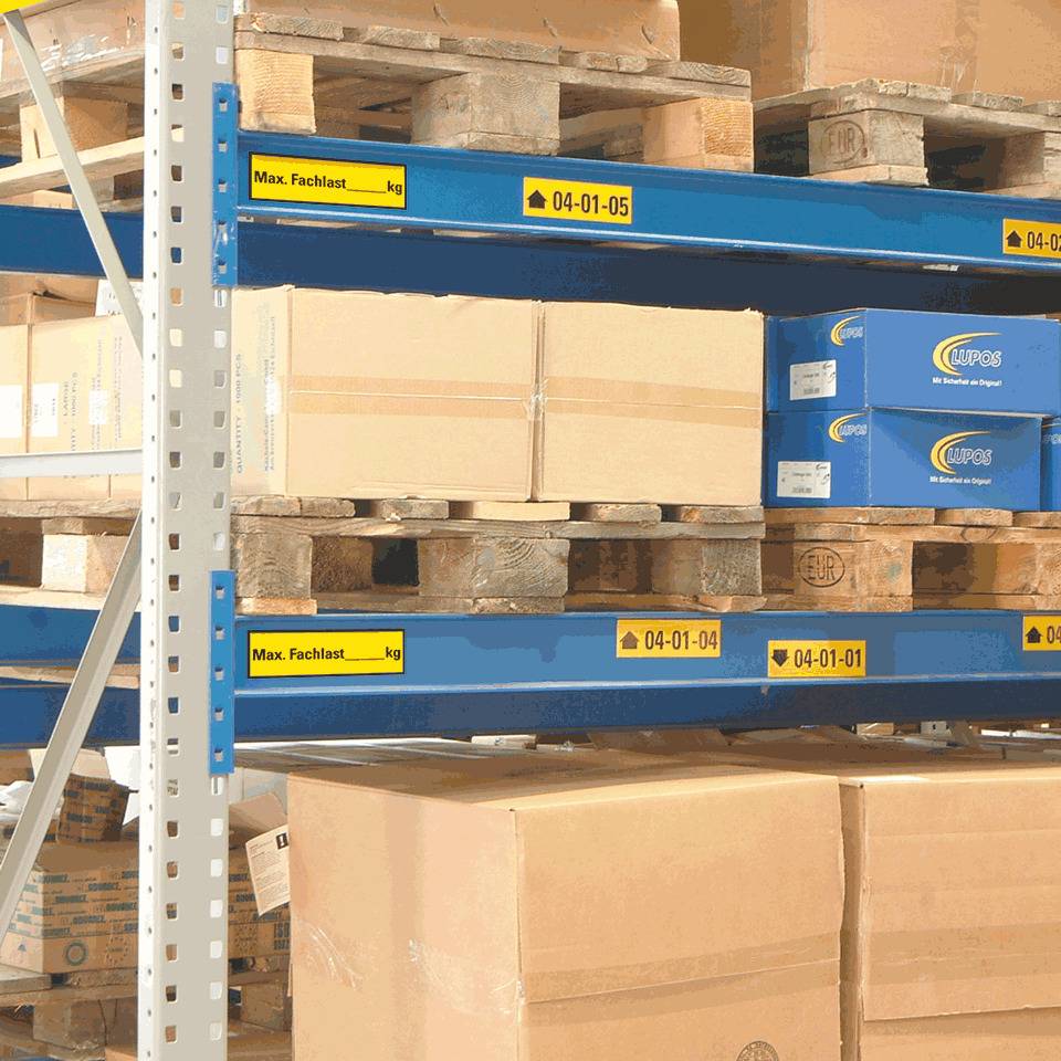 Regalbelastungs-Aufkleber max. Fachlast, zum Beschriften, Folie, 150x50mm, 5/Bogen