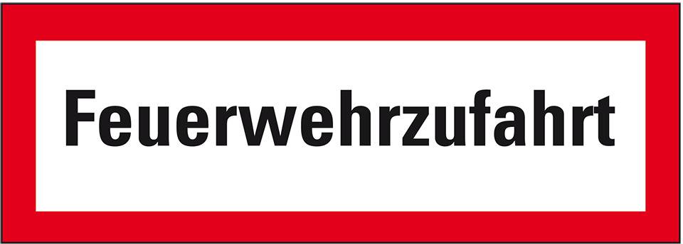 Feuerwehrschild Feuerwehrzufahrt, Kunststoff, 420x148mm, DIN 4066