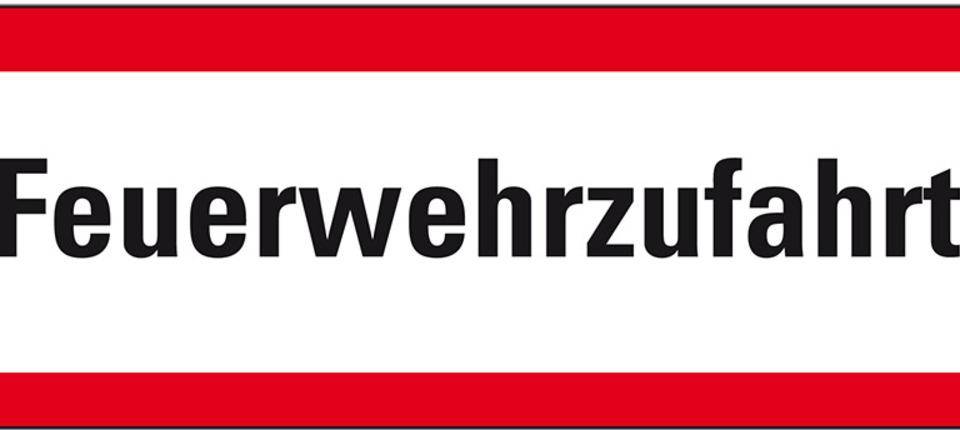 Feuerwehrschild Feuerwehrzufahrt, Aluminium, 420x148mm, DIN 4066