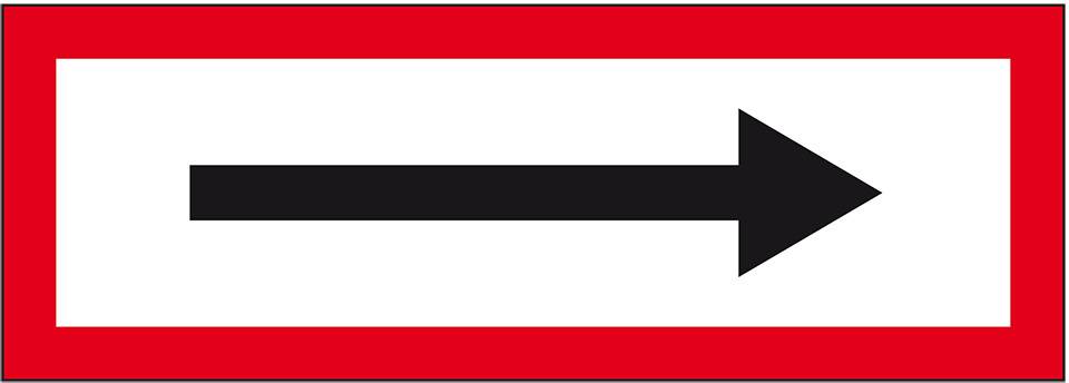 Feuerwehrschild Pfeil, Folie, selbstklebend, 297x105mm, DIN 4066