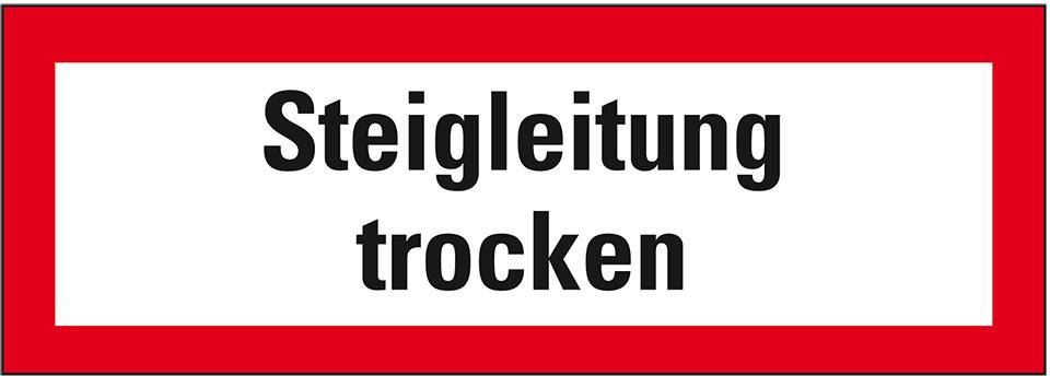 Feuerwehrzeichen Steigleitung trocken, Folie, selbstklebend, 210x74mm, DIN 4066