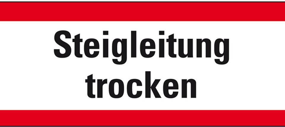 Feuerwehrzeichen Steigleitung trocken, Folie, selbstklebend, 210x74mm, DIN 4066