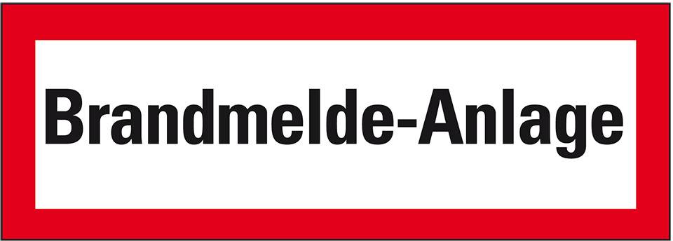 Feuerwehrschild Brandmelde-Anlage, Folie, selbstklebend, 297x105mm, DIN 4066