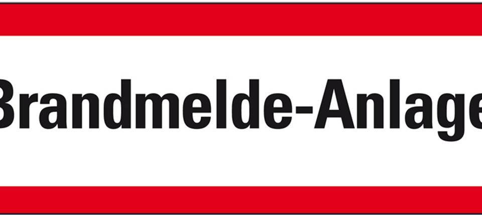 Feuerwehrschild Brandmelde-Anlage, Folie, selbstklebend, 297x105mm, DIN 4066