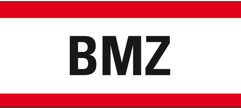 Feuerwehrschild BMZ, Folie, selbstklebend, 210x74mm, DIN 4066