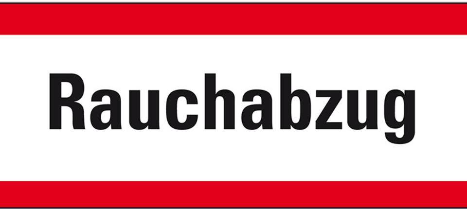 Feuerwehrschild Rauchabzug, Kunststoff, 148x52 mm, DIN 4066