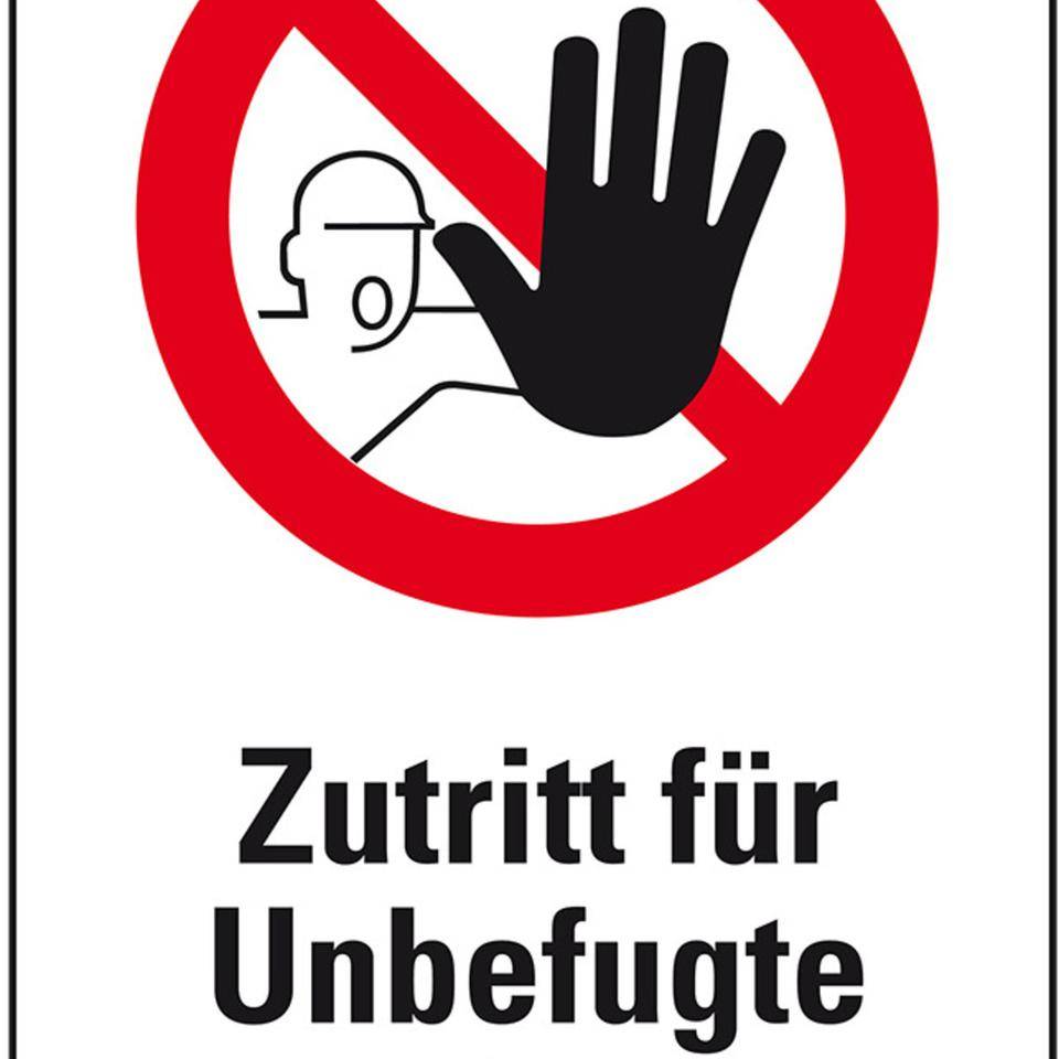 Verbots-Kombischild Zutritt für Unbefugte verboten, Kunststoff, 200x300mm, ASR A1.3, DIN 4844-2/D-P006