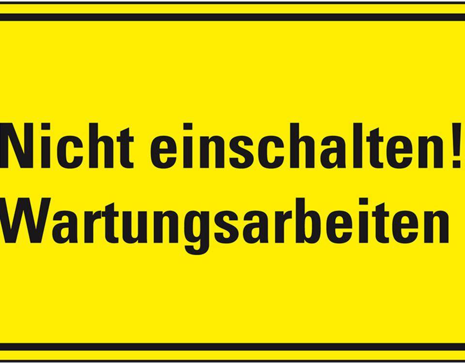 Warnschild Nicht einschalten! Wartungsarbeiten, Magnetfolie, 120x200mm