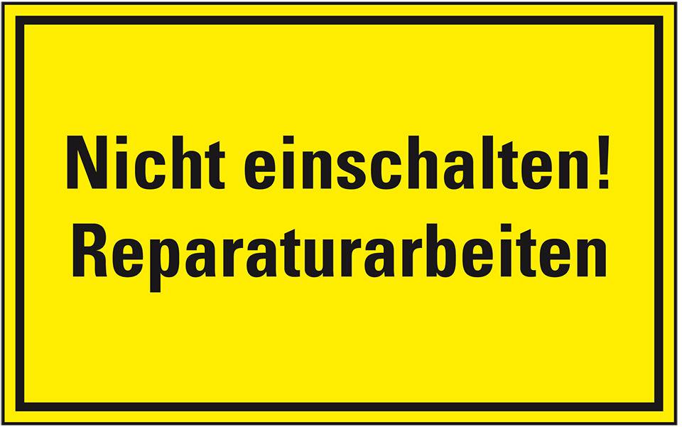 Warnschild Nicht einschalten! Reparaturarbeiten, Magnetfolie, 300x200mm