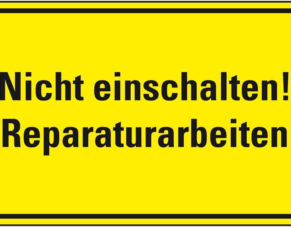 Warnschild Nicht einschalten! Reparaturarbeiten, Magnetfolie, 120x200mm