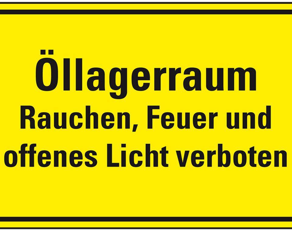 Hinweisschild Öllagerraum, Rauchen, Feuer und offenes..., Kunststoff, 300x200mm