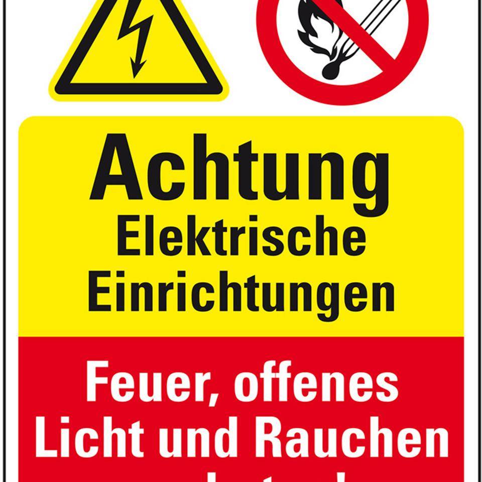 Sicherheits-Kombischild mit Symbolen, Elektrische..., Folie, 200x300mm