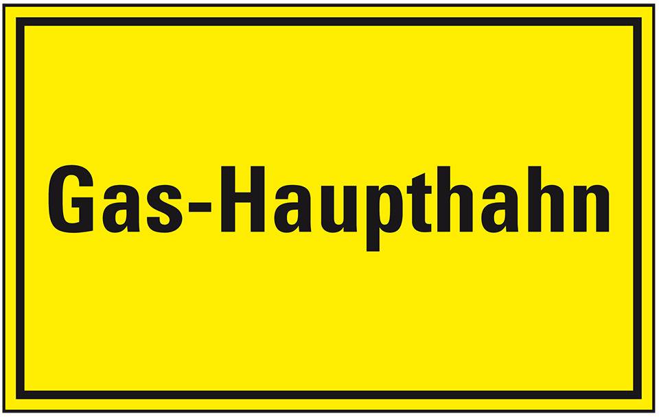 Hinweisschild Gas-Haupthahn, Kunststoff, 300x200mm