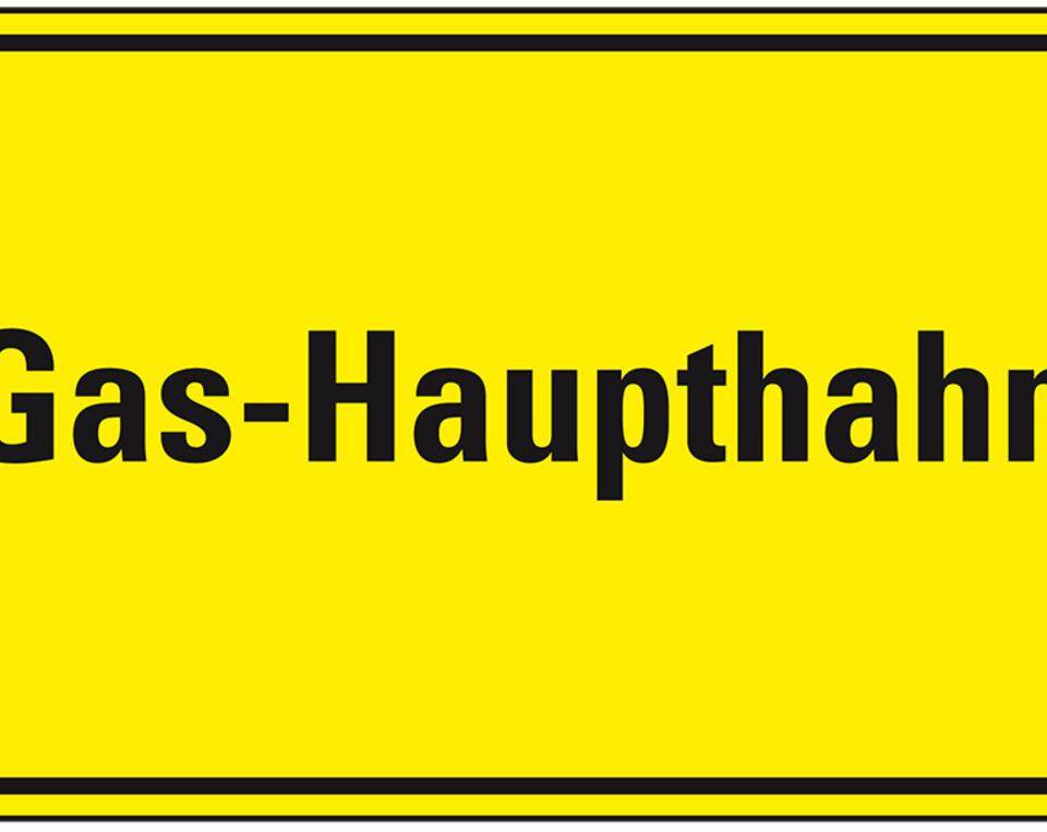 Hinweisschild Gas-Haupthahn, Kunststoff, 300x200mm
