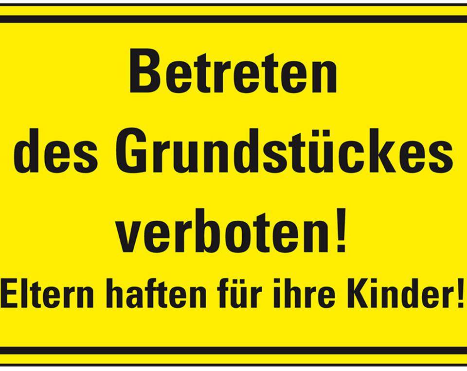 Hinweisschild Betreten des Grundstückes verboten! Eltern..., Kunststoff, 300x200mm