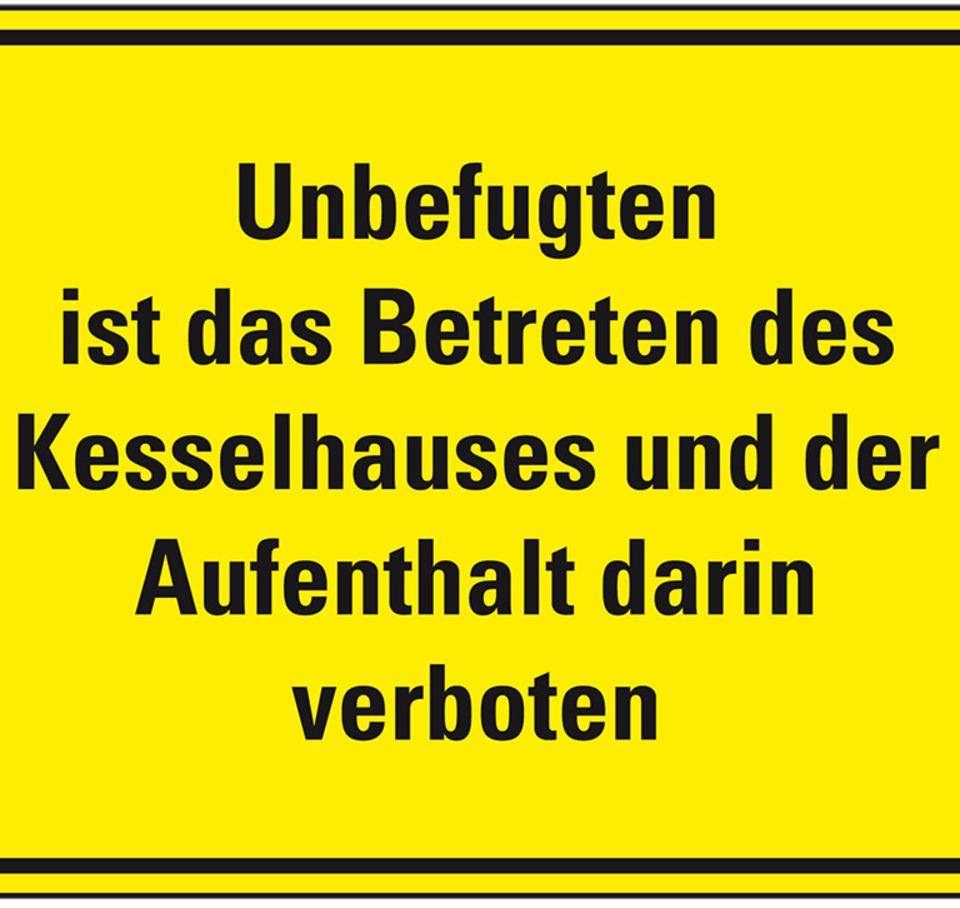 Hinweisschild Betreten des Kesselhauses verboten..., Kunststoff,400x300mm