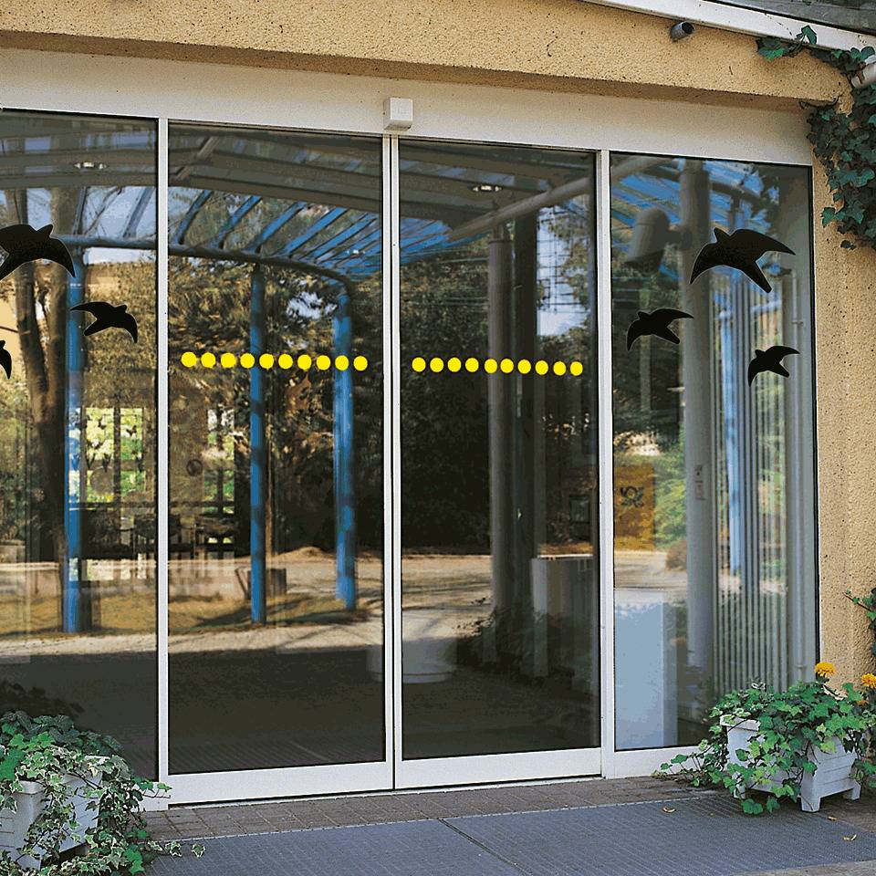 Folienpunkte für Glastüren und -scheiben, blau, Montagefolie, Ø 50mm, 12/VE, DGUV