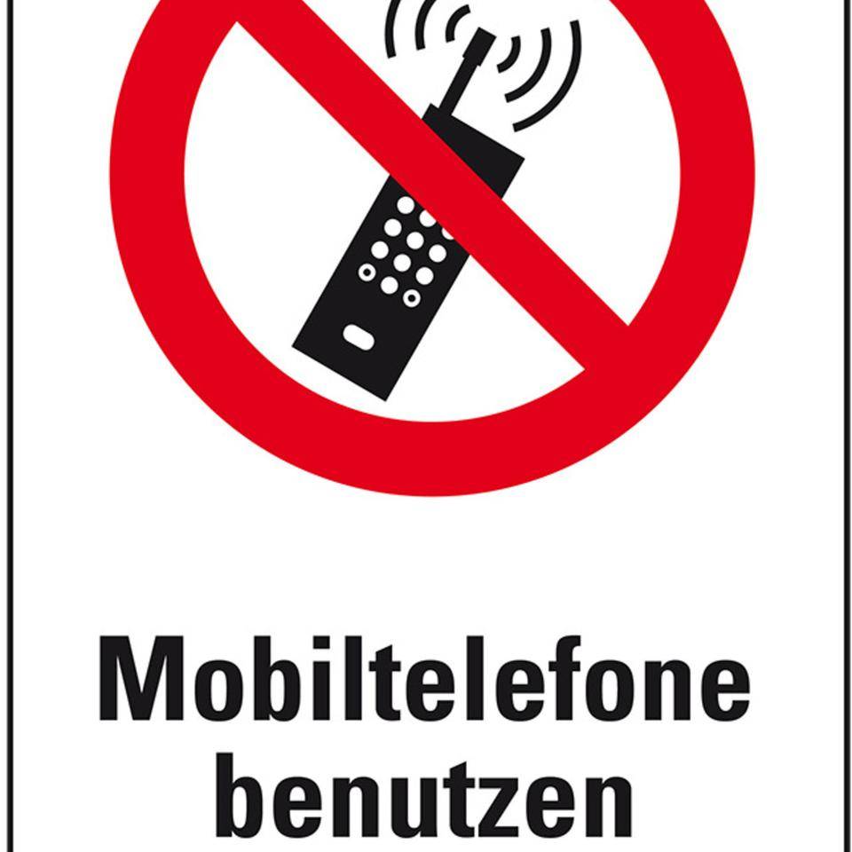 Verbots-Kombischild Mobiltelefone ... verboten, Kunststoff, 200x300mm, ASR A1.3, DIN EN ISO 7010 P013