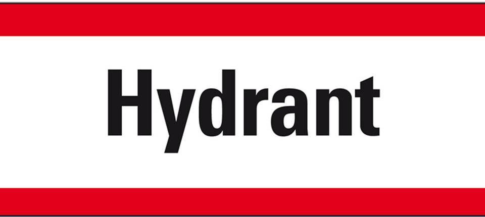 Feuerwehrzeichen Hydrant, Aluminium, 297x105mm