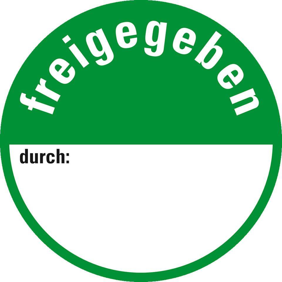 Klebepunkte für Qualitätskontrolle freigegeben, Folie, selbstklebend, Ø 30mm, 18/Bogen