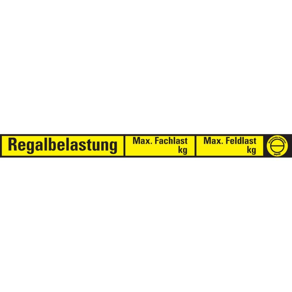 Regalbelastungsaufkleber, gelb, Folie, selbstklebend, 300x24mm, 8/Bogen