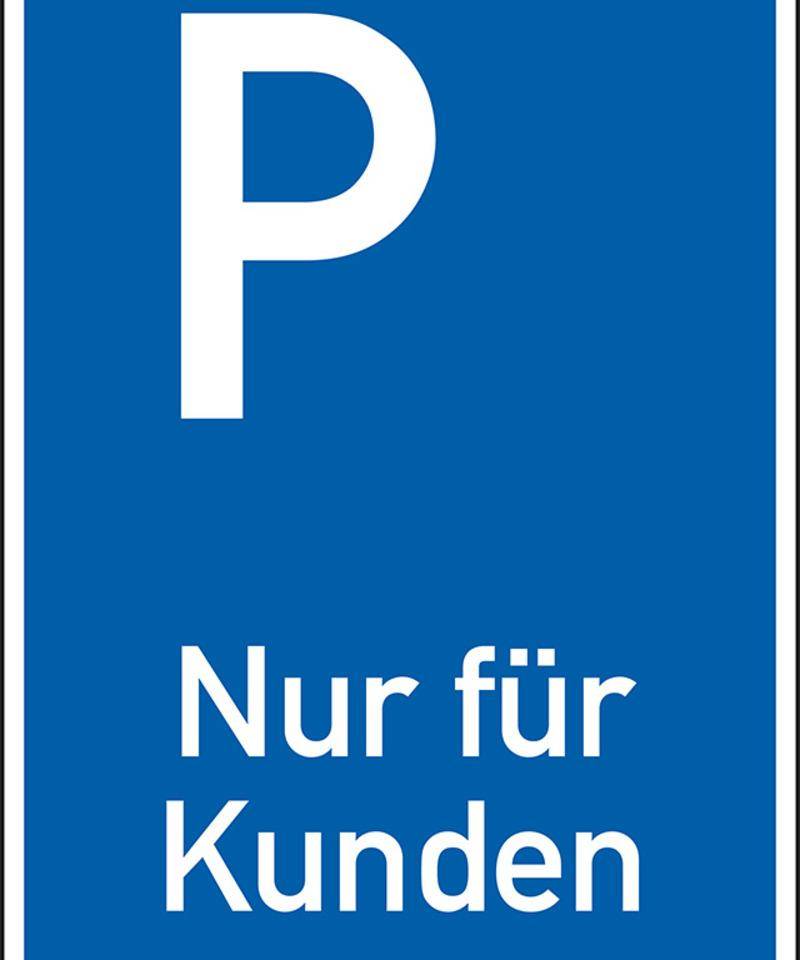 Parkplatzschild Nur für Kunden, spitze Ecken, Kunststoff, 250x400mm