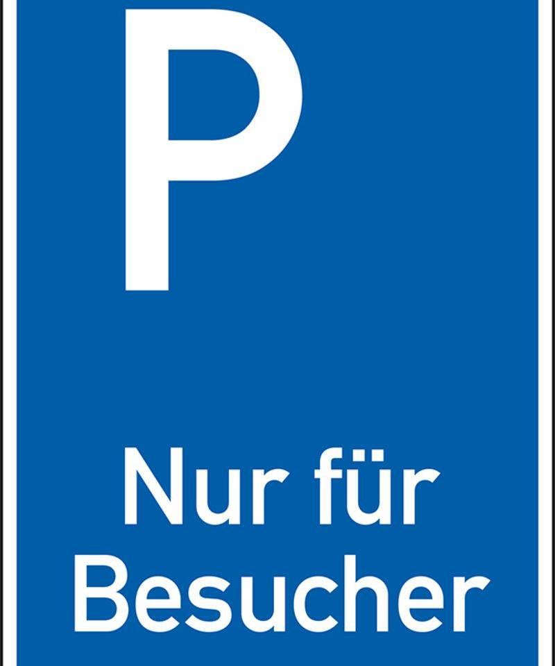 Parkplatzschild Nur für Besucher, spitze Ecken, Aluminium, 400x600mm, DIN 67520, nach StVO