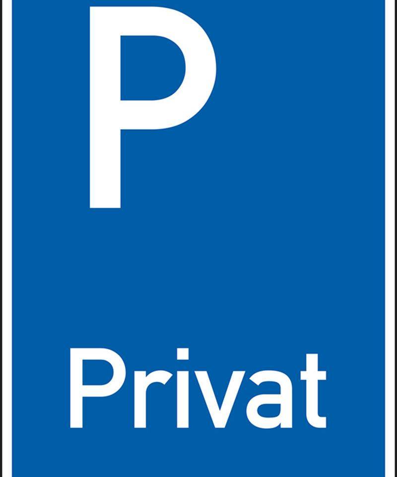 Parkplatzschild Privat, spitze Ecken, Aluminium, 400x600mm, DIN 67520, nach StVO