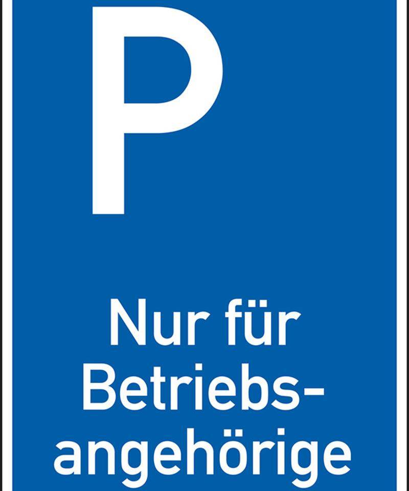 Parkplatzschild Nur für Betriebsangehörige, spitze Ecken, Kunststoff, 250x400mm