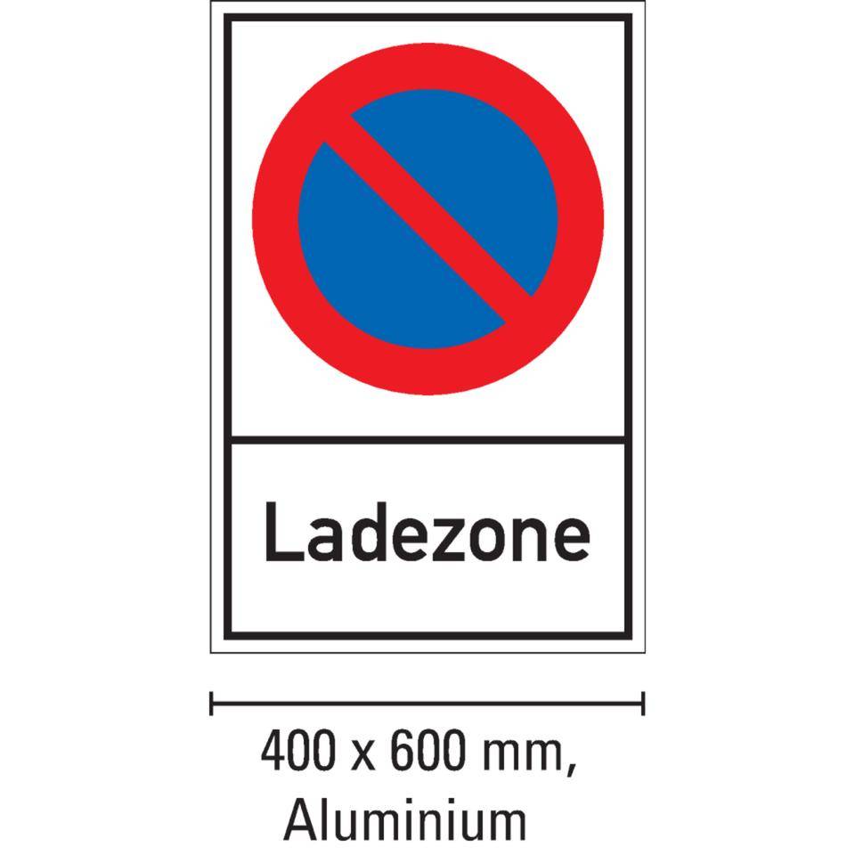 Parkverbotsschild Ladezone, Aluminium, 400x600mm