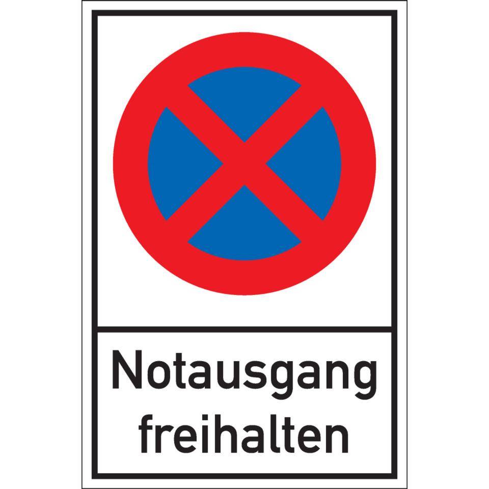 Haltverbotsschild Notausgang freihalten, Aluminium, 400x600mm