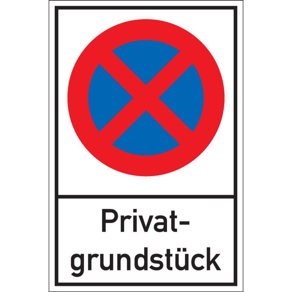 Schild Haltverbot, Privatgrundstück, Aluminium, 400x600mm