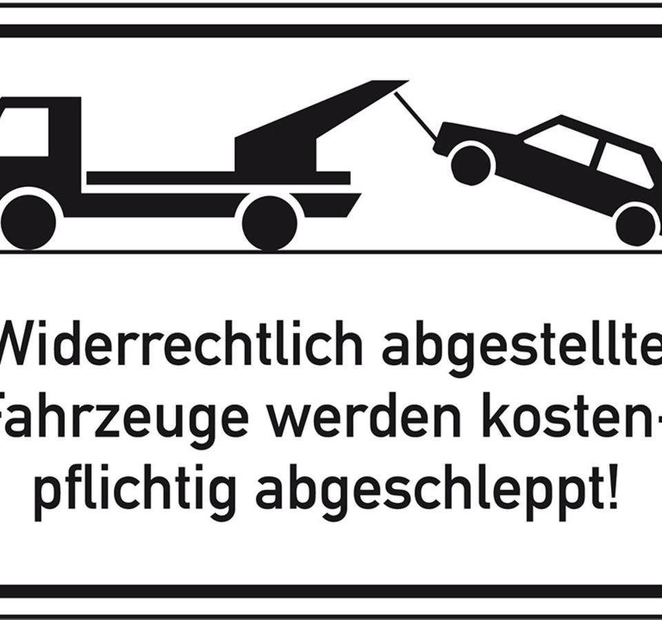 Parkverbotsschild Widerrechtlich abgestellte..., Aluminium, 400x250mm