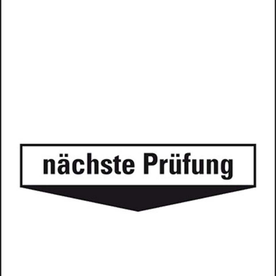 Grundetikett Prüfung gemäß §...Nächster Prüfung, Folie, selbstklebend, 40x100mm, 5/Bogen